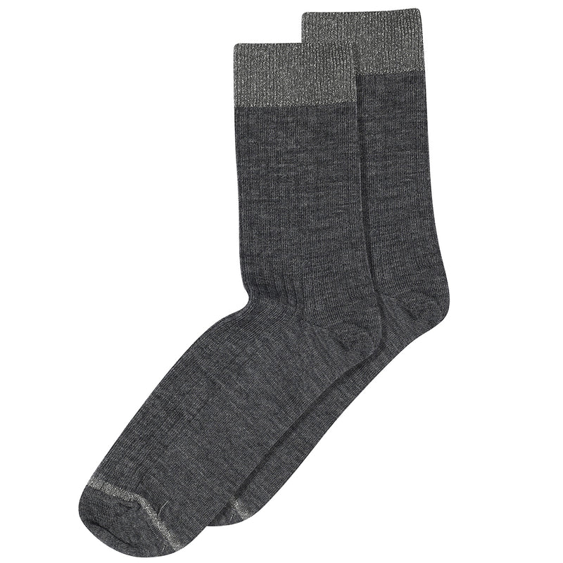 mpWoman Erin Wool Rib Socks Dark Grey Melange