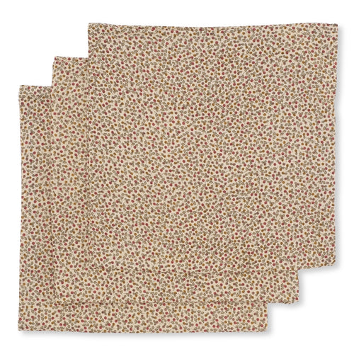 Mulltücher 3er Set Rosaraie Red 65 x 65 cm