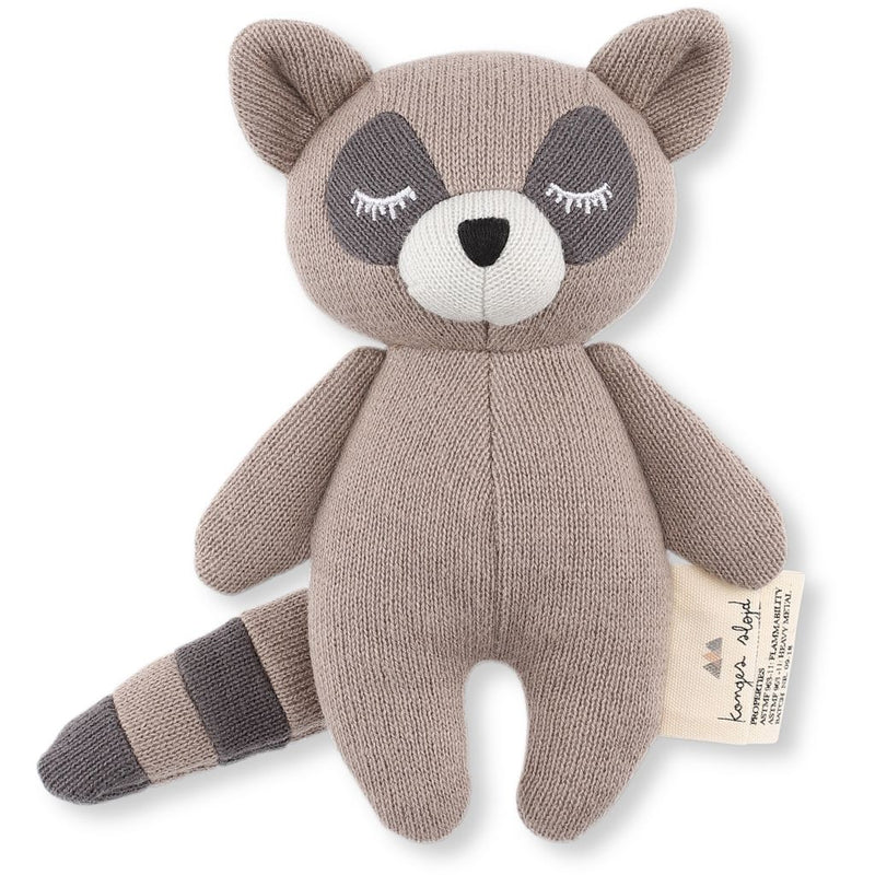 Babyrassel / Kuscheltier Mini Racoon Brown mit Glöckchen