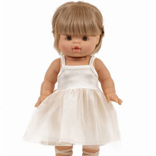 Puppenkleidung Tutu Rosella weiss für Puppe (34 + 37 cm)